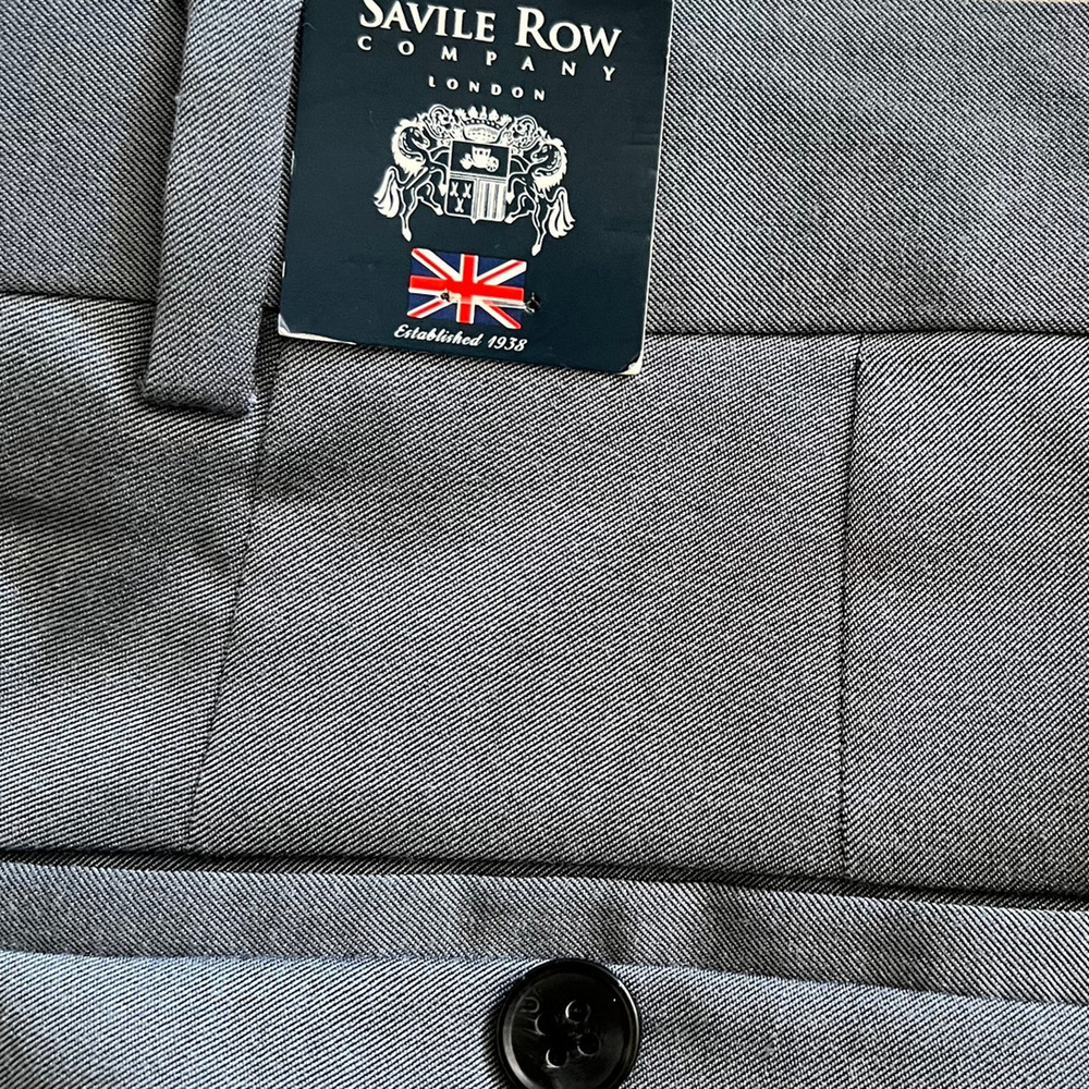 The Savile Row Dress Pants 46 Mens Strand Blue Straight Business Office Work New - Picture 6 of 9